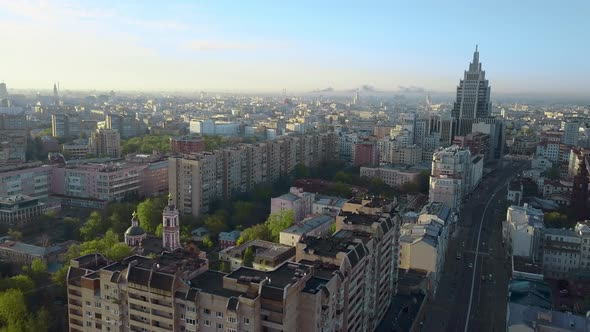 Flying Over a Summer City