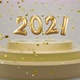 Happy New year 2021. Golden foil balloons numbers 2021 on podium and Shiny golden confetti - VideoHive Item for Sale