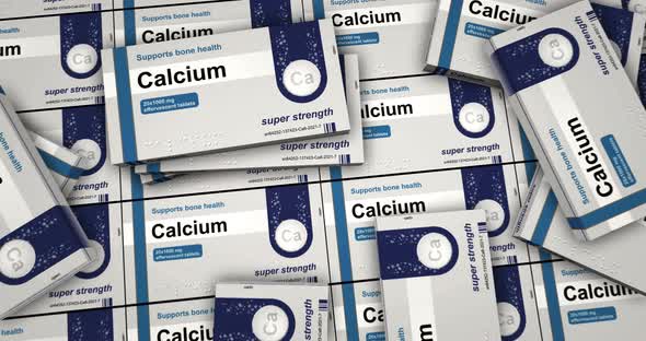 Calcium pills in packs distribution