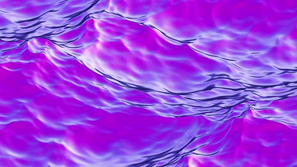 Loop animation of colorful water waves surface, beautiful background.