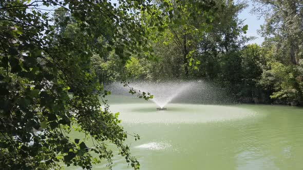 Giardini Margherita Gardens in Bologna Fountain Pond