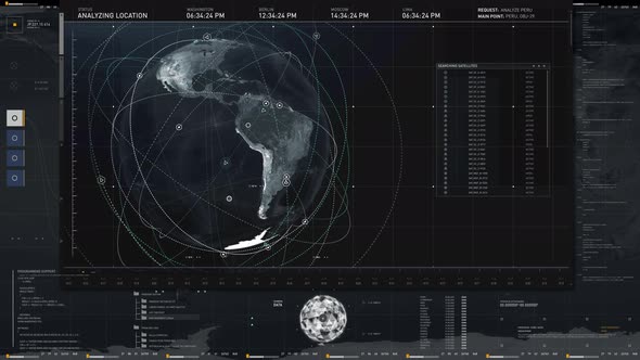 High Tech Digital Global Map Searching On Innovative Spying Control Panel alt