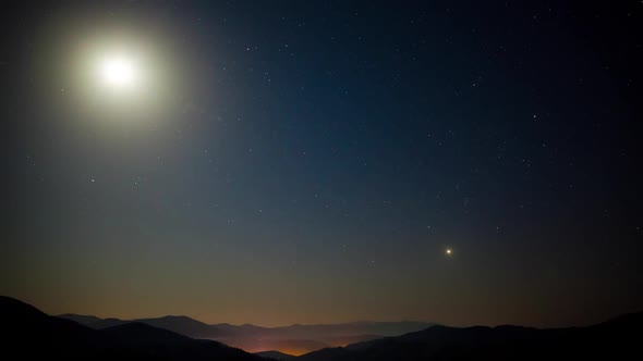 Stars Movement Time Lapse in Carpatian Mountains, Zeitraffer Technic