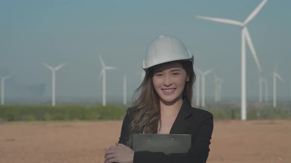 Portrait of asian female engineer