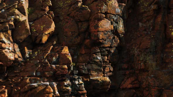 Solid Rock with Cracks Close Up