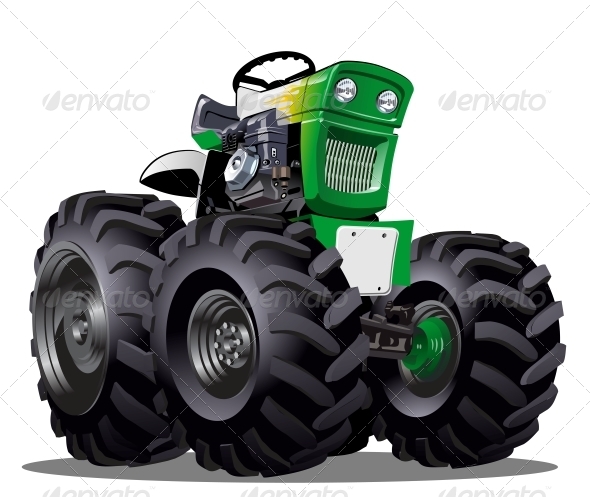 Vector Cartoon Tractor