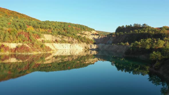 Aerial view of Lake Skrabske in Slovakia