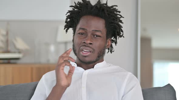 Portrait of Young African Man Having Toothache 