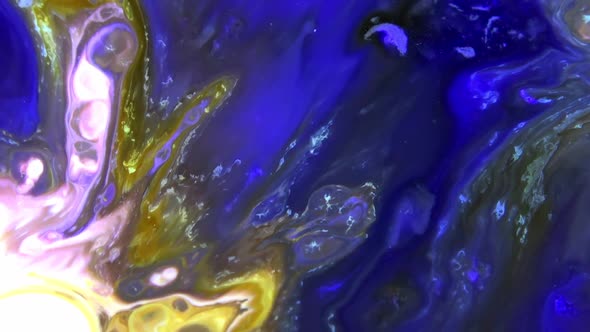 Liquid Colorful Paint Pattens Mix In Slow Motion 