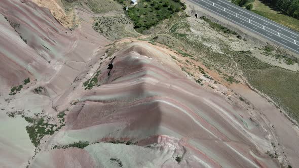 rainbow mountains close up