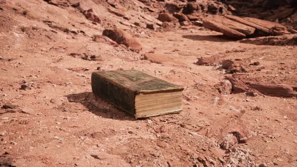 Old Book in Red Rock Desert alt