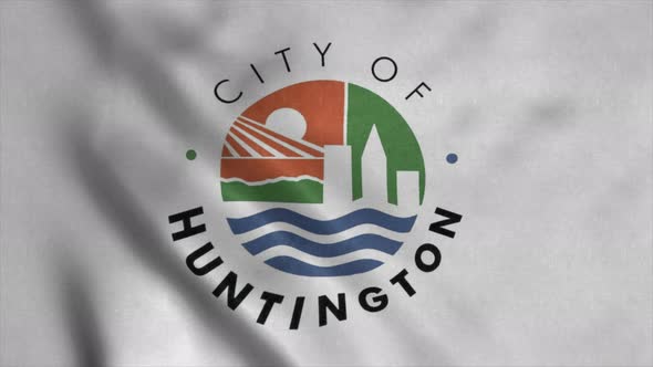 Huntington City West Virginia Flag Waving in Wind