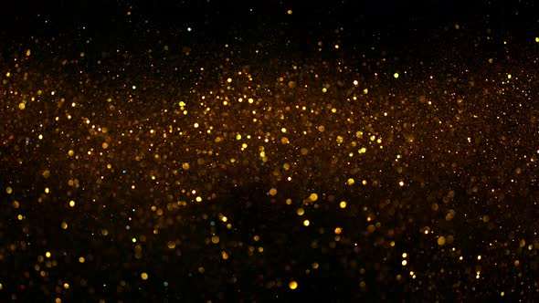 Golden Glitter Background in Super Slow Motion at 1000Fps