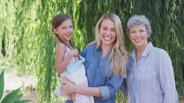 Family having fun in the garden