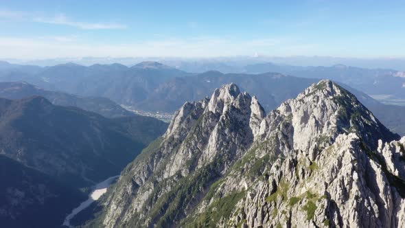 Above mountains ridge in julian alps,Mangart,Triglav National Park