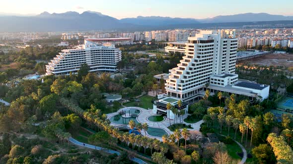 Hotel on the Beach Aerial View Turkey Antalya 4 K