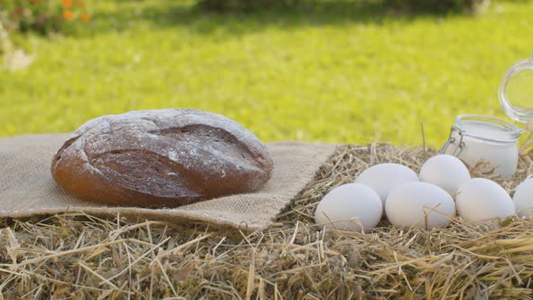 Bread, Chicken Eggs and Sour Cream