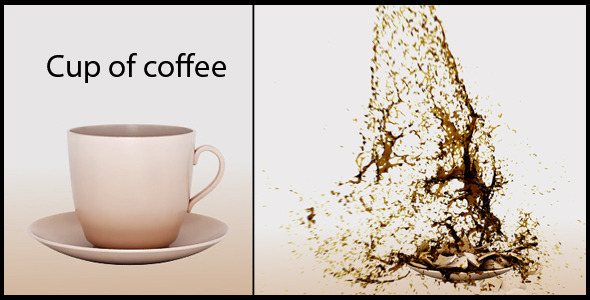 Explosion a cup of coffee. alt