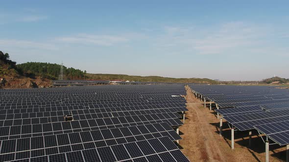 Solar power station in montain