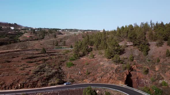 Drone view: road of Arona in Tenerife