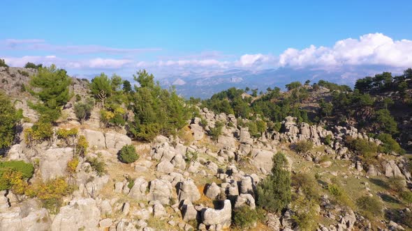 Amazing Mountain Landscape with Picturesque Rock Formations on a Summer Day