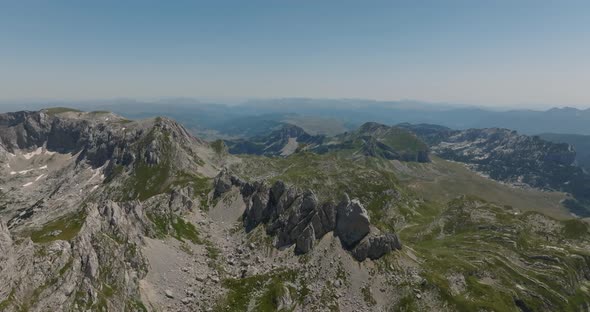 aerial view of durmitor mountain range