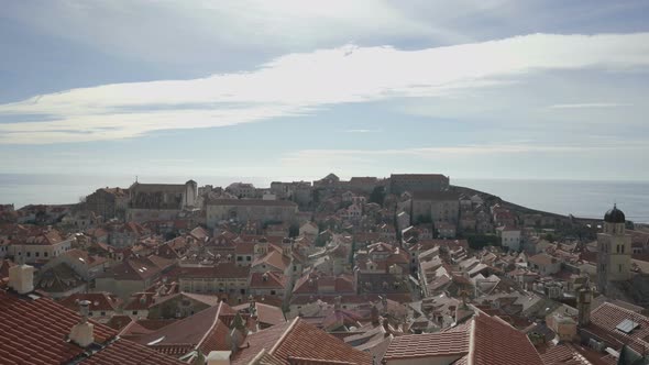 Old Town Dubrovnik on Sunny Day View From the City Wall