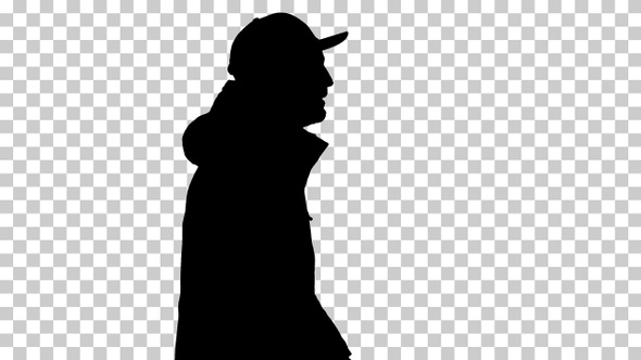 Silhouette Man Walking, Alpha Channel