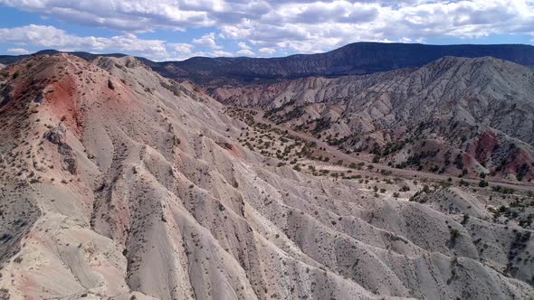 Aerial view of colorful mountain layers