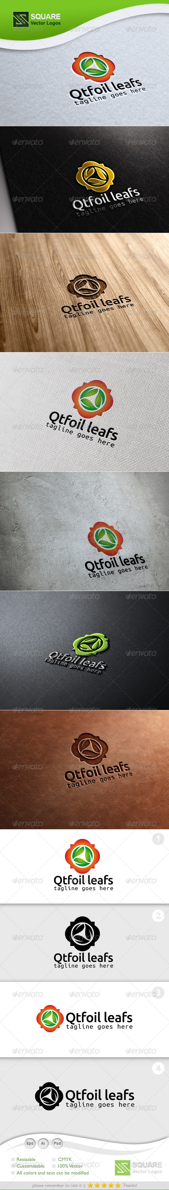 Quatrefoil, Leaf Vector Logo Template