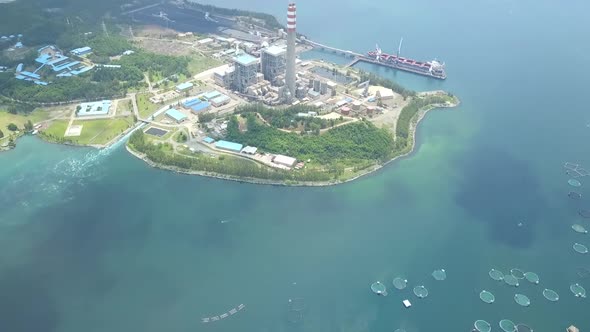 Aerial Shot of a Coal Power Plant in SlowMo