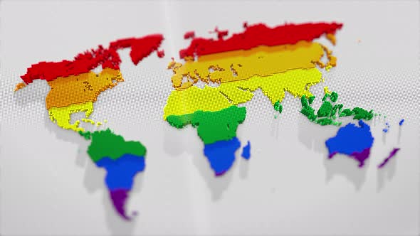 LGBT World Map Colorful Abstract Background