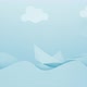 Cartoon Paper Ship And Ocean Blue Kids Background - VideoHive Item for Sale
