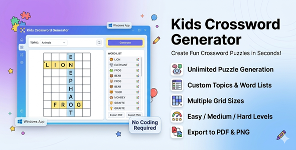 Kids Crossword Generator