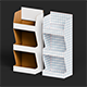 Realistic Packaging Box Set 3 Tier Display Stand Giftbox Gable Tuck End Boxes - 3DOcean Item for Sale