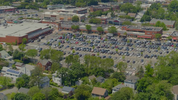 Wheatly Plaza Shopping and Dining Parking Lot in Roslyn Long Island Aerial