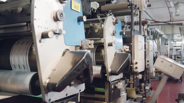 Large printing machine in a printing factory