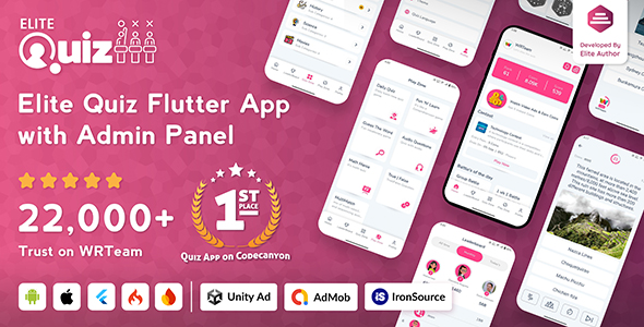 Elite Quiz - Trivia Quiz | Quiz Game - Flutter Full App + Admin Panel