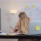 The Girl Is a Freelancer Working From the Home Office - VideoHive Item for Sale