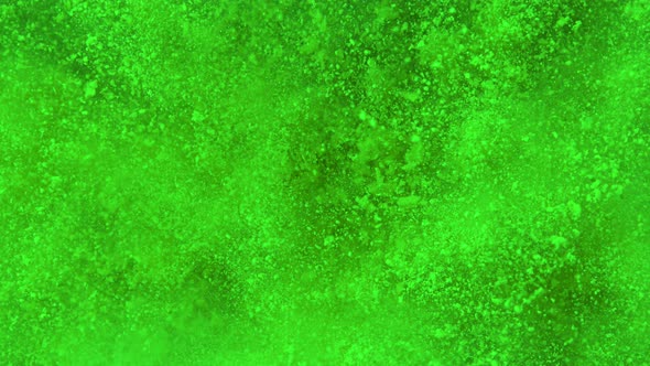 Super Slowmotion Shot of Green Powder Explosion at 1000Fps