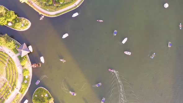 4K Aerial Drone Footage View of Central Park in Songdo