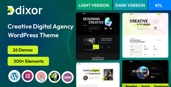 Creative Digital Agency WordPress Theme – Dixor
