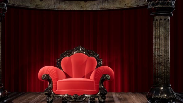 Luxurious Theater Curtain Stage with Chair