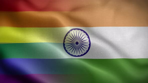 LGBT India Flag Loop Background 4K