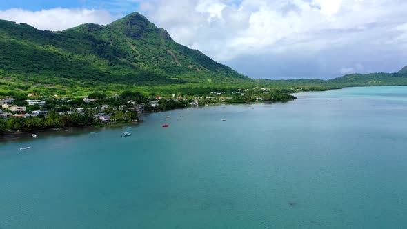 Village Tamarin, Mount Tamarin, Mount Le Morne in the back, Mauritius