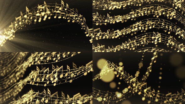 Music Notes Background  4 Clips