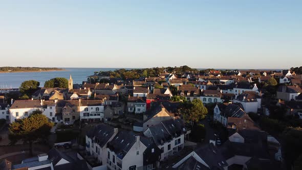 Aerial Footage Of Small French Seaside Village