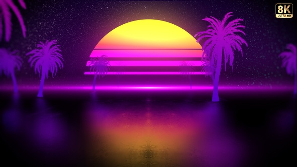 Summer Retro Background 8K alt