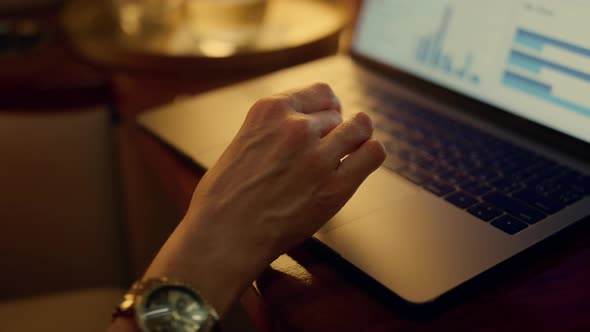 Closeup Hands Browsing Touchpad