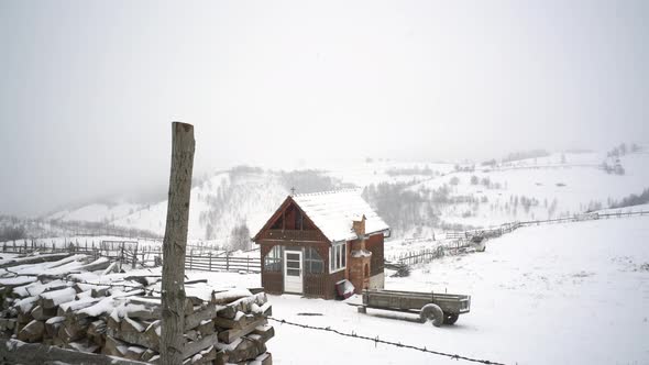 Panorama of snowy countryside alt